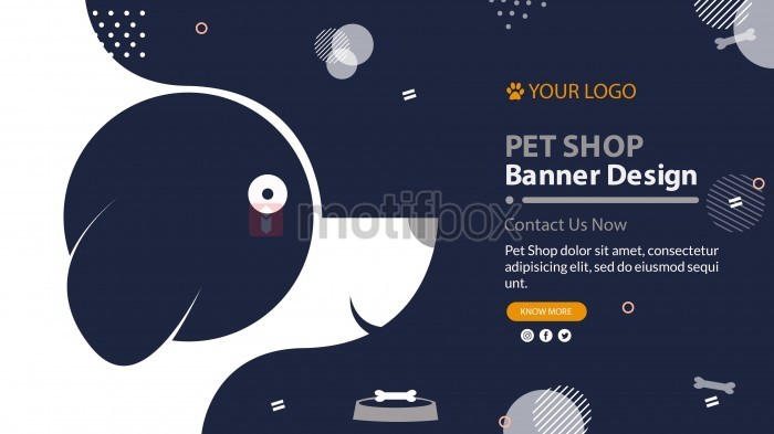 banner template with pet dog